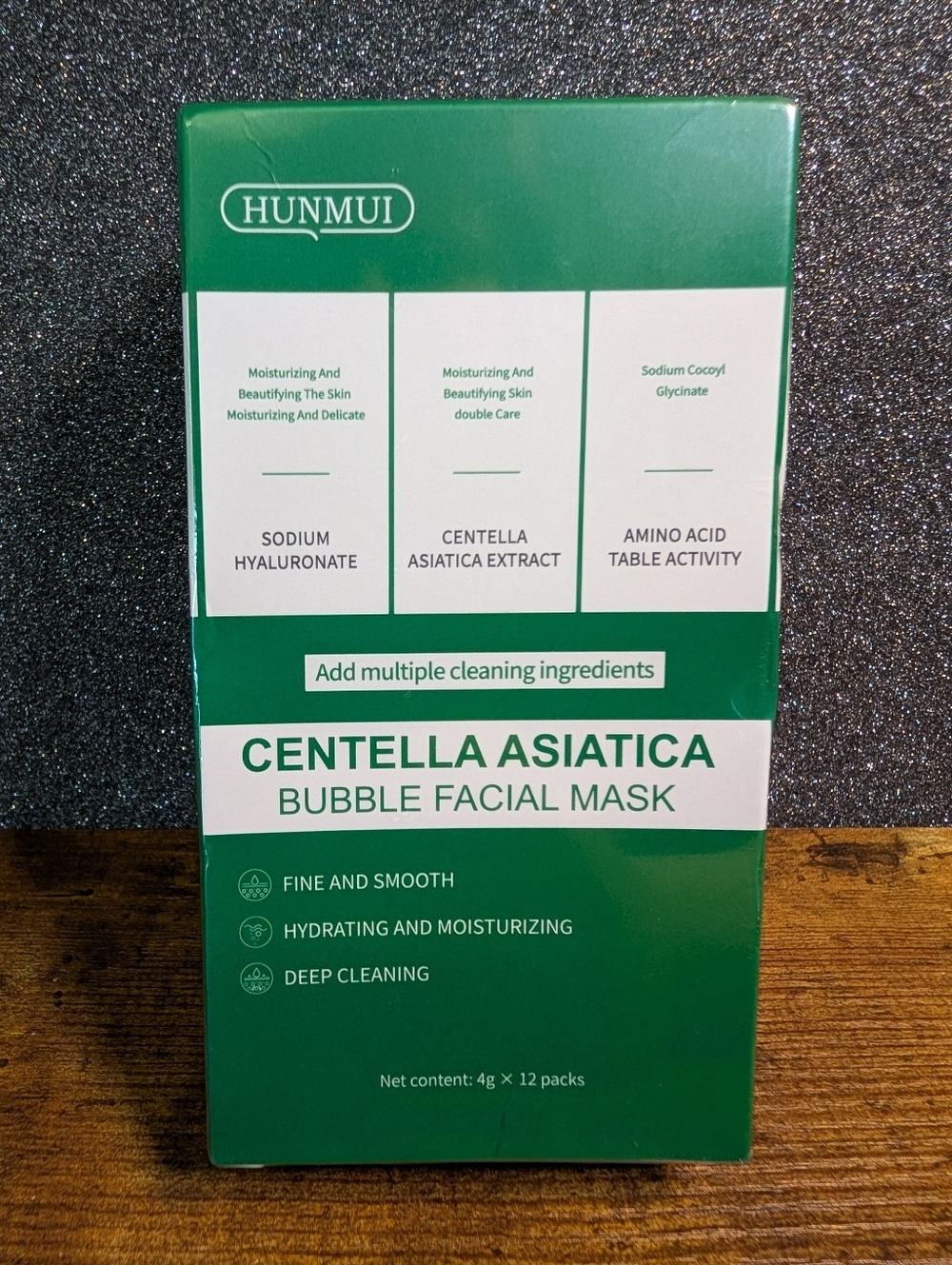 Hunmui Centella Asiatica Bubble Facial Mask Deep Cleaning Face Mask 12 Count